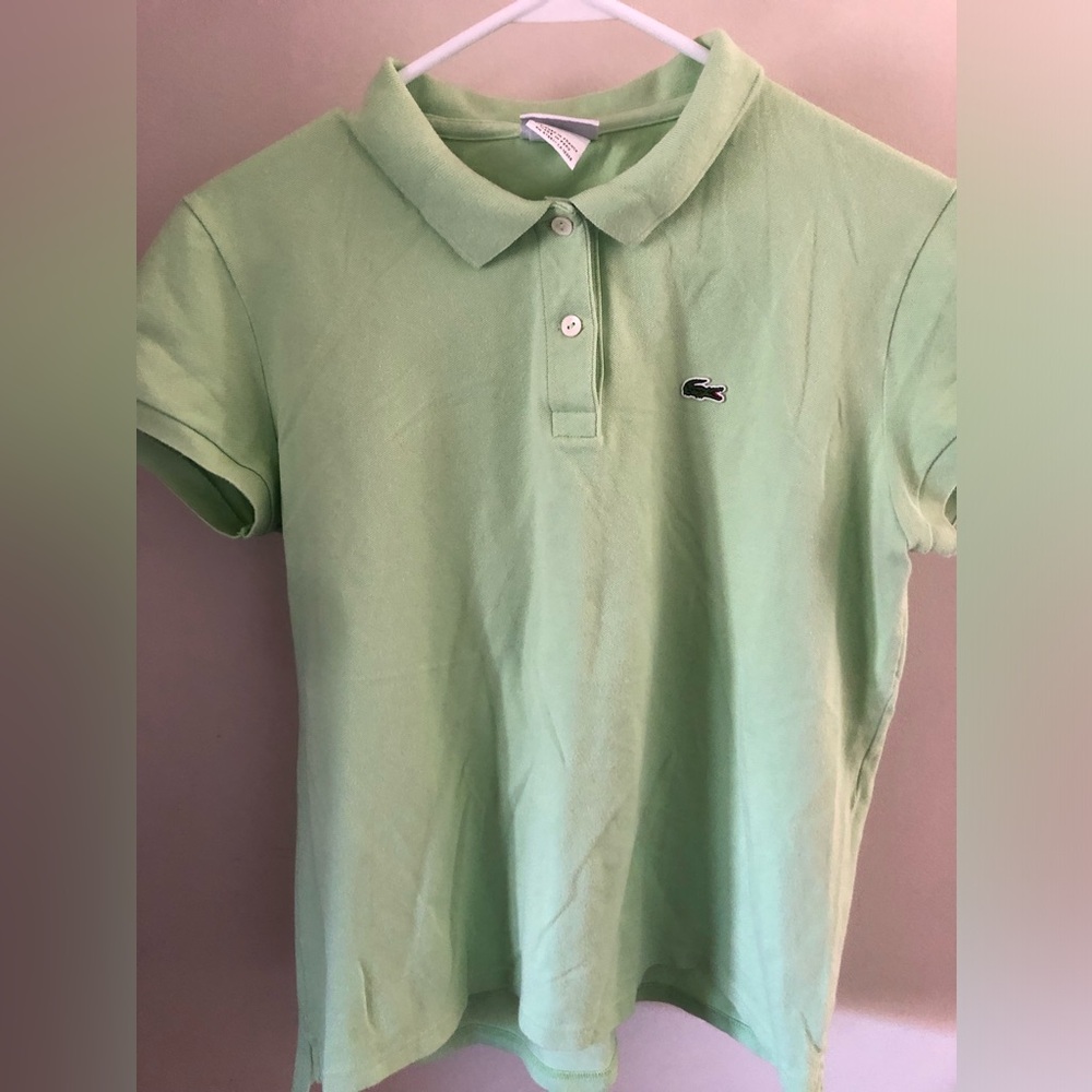 Lacoste Women’s Polo. Size 46.  Light Green Color.